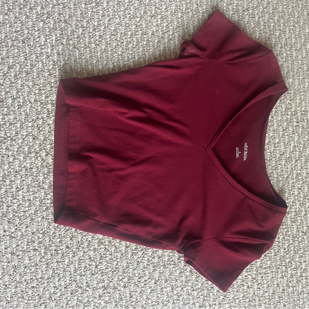Wild Fable Red Fitted Crop T-Shirt